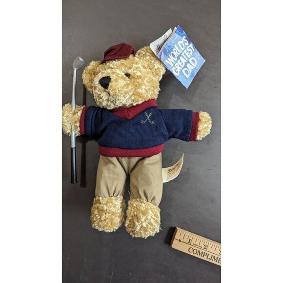 Dan Dee Collectors Choice Light Brown Teddy Bear Plush Animal Golf Greatest Dad - Picture 3 of 8